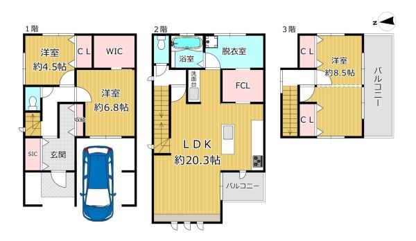 大阪市平野区瓜破東３丁目の中古一戸建て