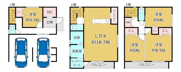 大阪市平野区西脇１丁目の新築一戸建