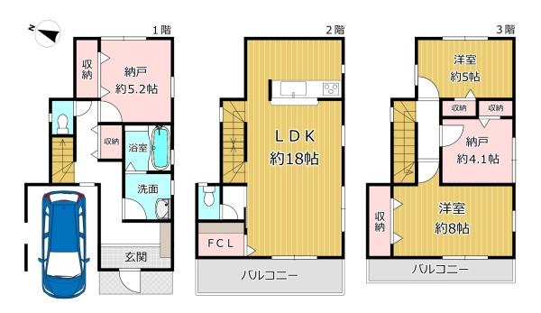 大阪市平野区平野市町３丁目の新築一戸建