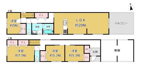 八尾市南亀井町２丁目の新築一戸建