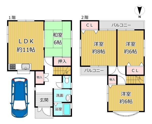 八尾市旭ケ丘２丁目の中古一戸建