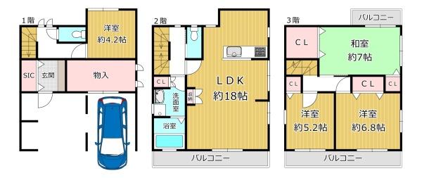 大阪市平野区喜連東３丁目の中古一戸建