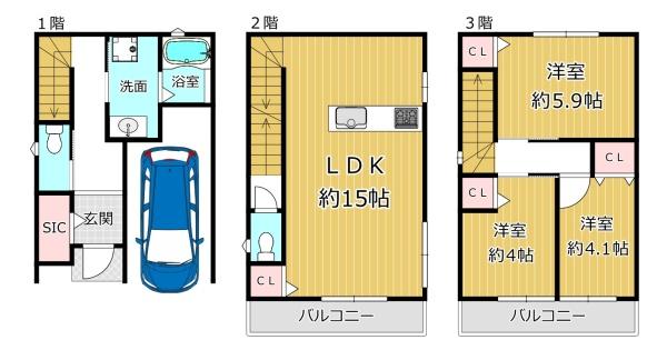 大阪市平野区瓜破東４丁目の新築一戸建