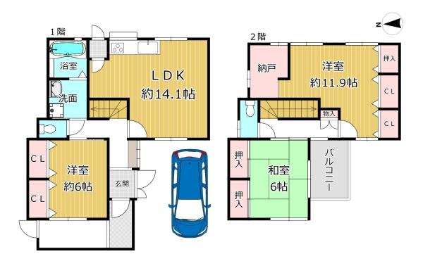八尾市二俣２丁目の中古一戸建