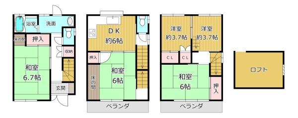 大阪市平野区瓜破西２丁目の中古一戸建