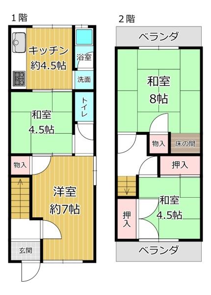 大阪市平野区平野宮町１丁目の中古一戸建