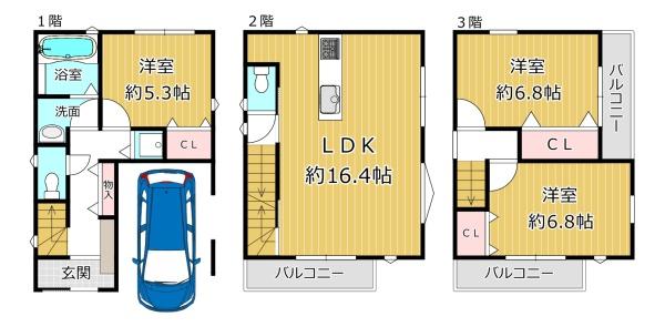 八尾市上之島町北１丁目の新築一戸建