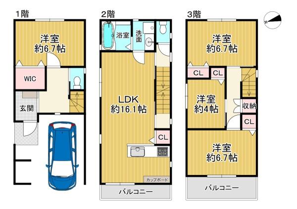 大阪市平野区瓜破西２丁目の新築一戸建