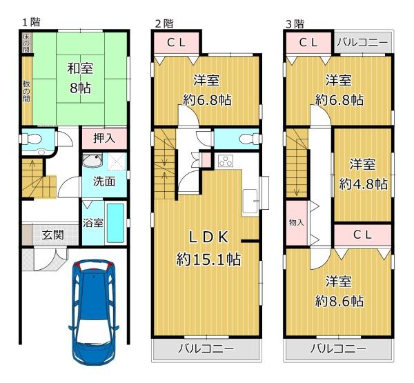 大阪市平野区背戸口１丁目の中古一戸建