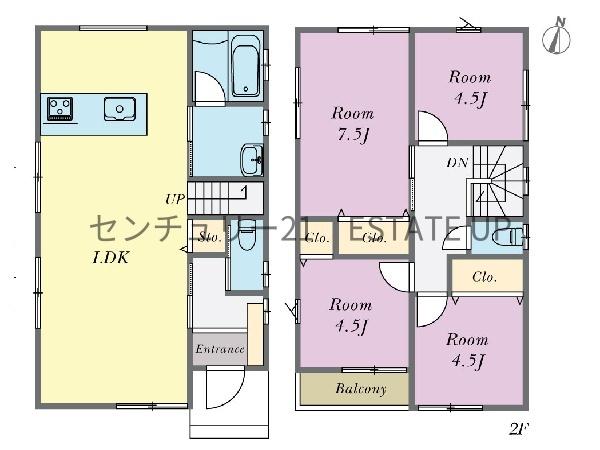 新築戸建　城山2丁目35モデル　1号棟