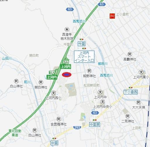 宇都宮市松風台の土地(現地案内図)