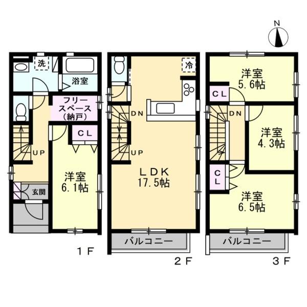 名古屋市北区柳原1期 3号棟(間取り)