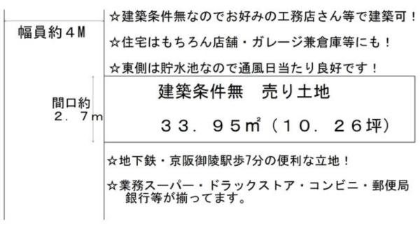 京都市山科区御陵久保町の売土地