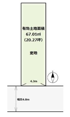 京都市山科区北花山中道町の土地