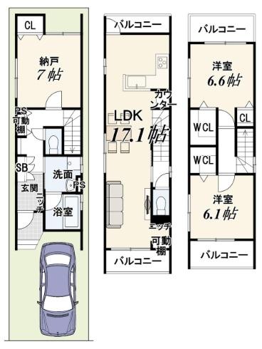 京都市西京区松室中溝町の新築一戸建