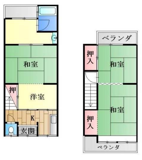 京都市右京区太秦一町芝町の中古テラスハウス