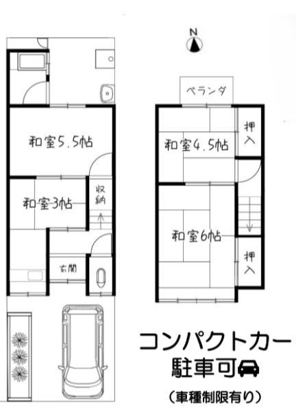 京都市山科区大塚丹田の中古テラスハウス