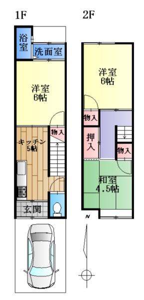 京都市右京区西京極下沢町の中古テラスハウス