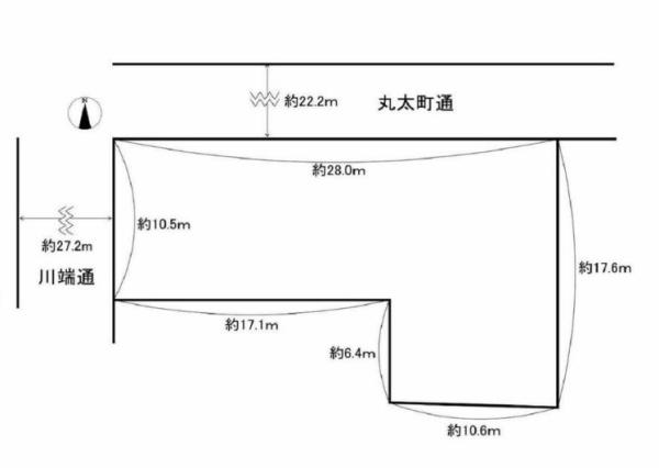 京都市左京区川端通丸太町下る下堤町の売土地