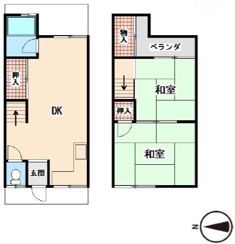 京都市北区西賀茂榿ノ木町の中古テラスハウス