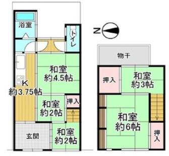 京都市伏見区深草上横縄町の中古テラスハウス