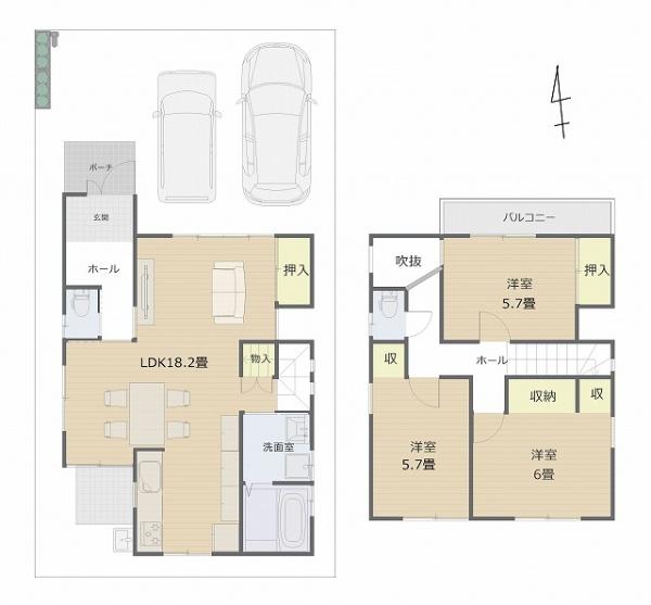京都市西京区御陵峰ケ堂町２丁目の中古一戸建て