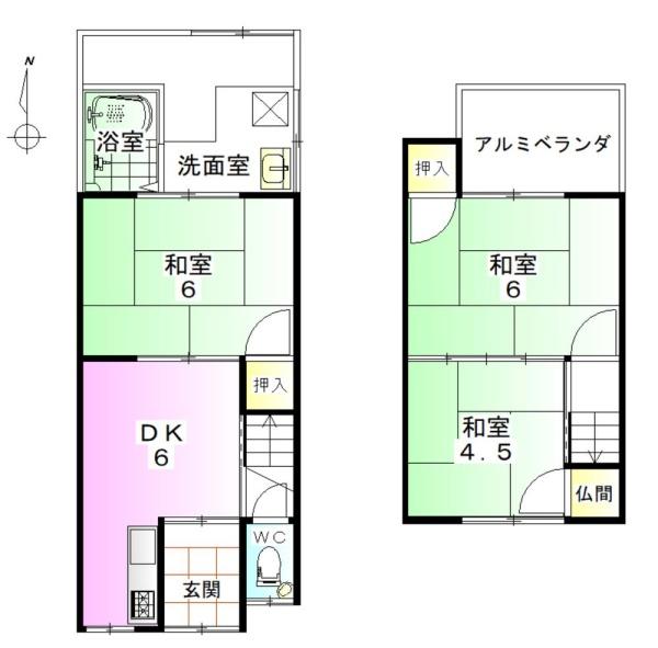 京都市伏見区深草大亀谷東寺町の中古テラスハウス