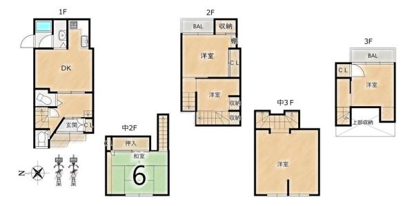 京都市西京区上桂大野町の中古テラスハウス