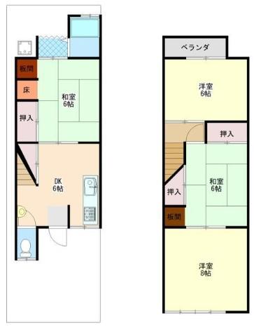 京都市山科区北花山六反田町の中古テラスハウス