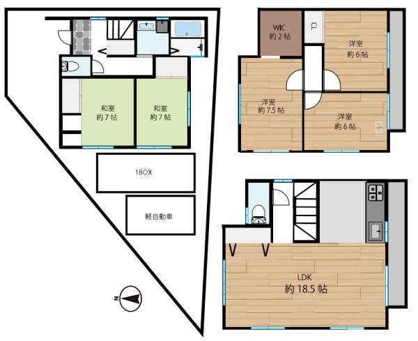 京都市山科区西野山射庭ノ上町の中古一戸建