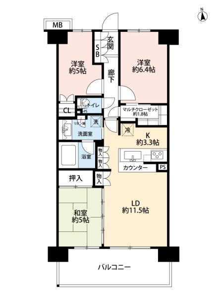メイツ三郷中央サラテラス　8階