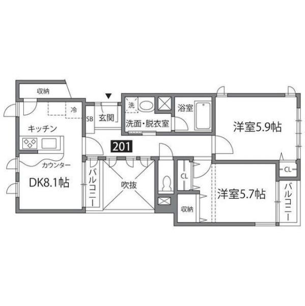 ラ・リュエル笹塚　2F