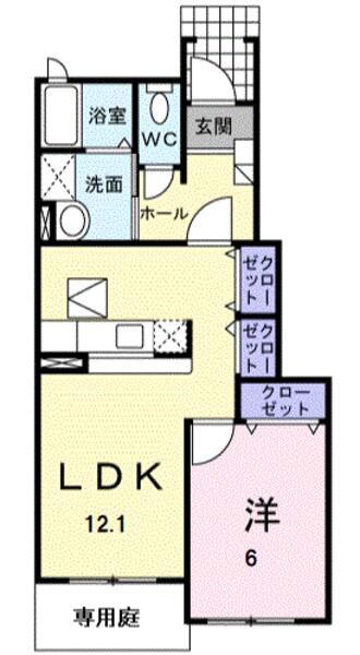 四街道市小名木のアパート(間取り)