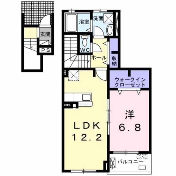 富里市七栄のアパート(間取り)