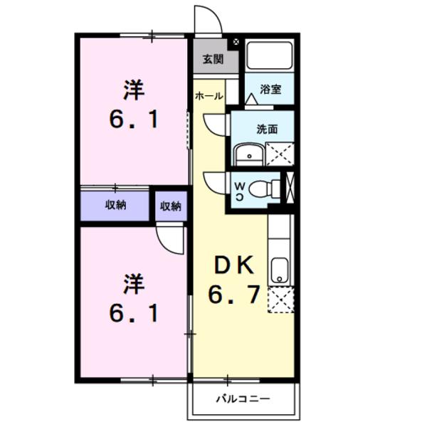 八街市榎戸のアパート(間取り)