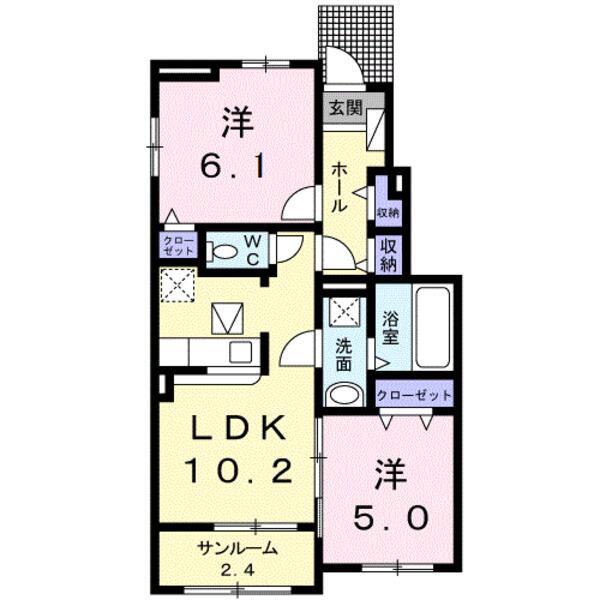 四街道市和良比のアパート(間取り)