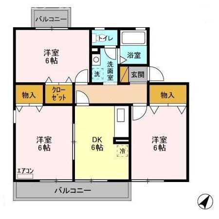 佐倉市鏑木町のアパート(間取り)
