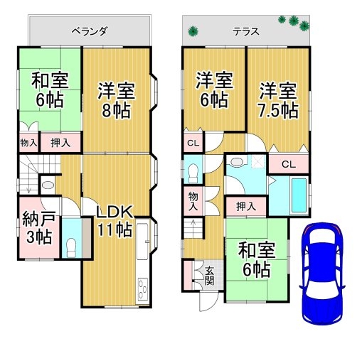 花屋敷山手6貸家