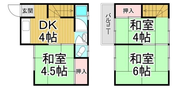 野間7丁目2戸1　戸建　北