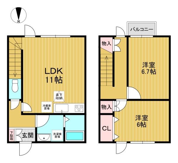 長岡京市勝竜寺のテラスハウス