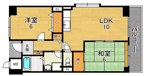 南向き最上階の角部屋２ＬＤＫです【アルハイム】