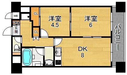 放出駅１分の２ＤＫです★大橋マンション５番館
