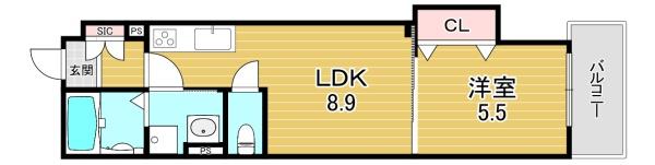 Wi-Fiフリー・お２人可１ＬＤＫ【クリエオーレ中茶屋】