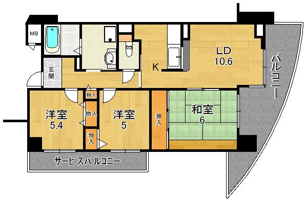 小学校近くのファミリータイプ３ＬＤＫ角部屋です♪