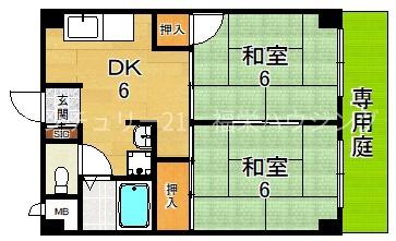 諸口5丁目バス停近い：プチハイム薫