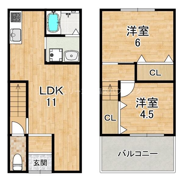 大阪市鶴見区放出東３丁目のテラスハウス