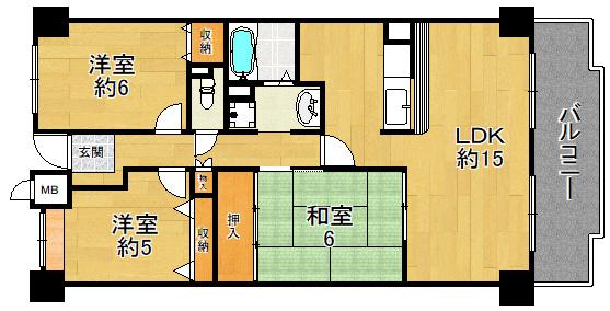 全戸南向きの３ＬＤＫです【ヴェルヴィー鶴見】