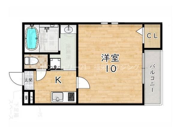 築浅広めの１Ｋ空きました★フジパレス今津中