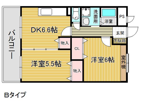 設備充実２ＤＫのお部屋です【ヴィオレ山水】
