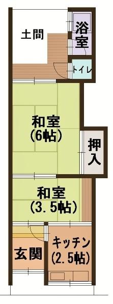 守口市金田町・貸家（6戸1左から3軒目）
